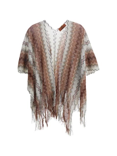 Missoni fringed poncho