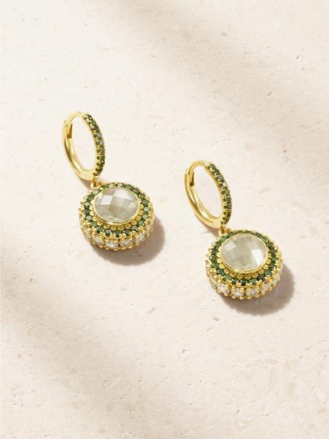 ILEANA MAKRI 18-karat Gold, Diamond And Moonstone Earrings