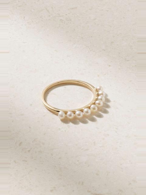 14-karat gold pearl ring