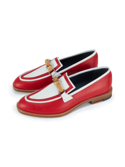 CASABLANCA White & Red Leather Loafer