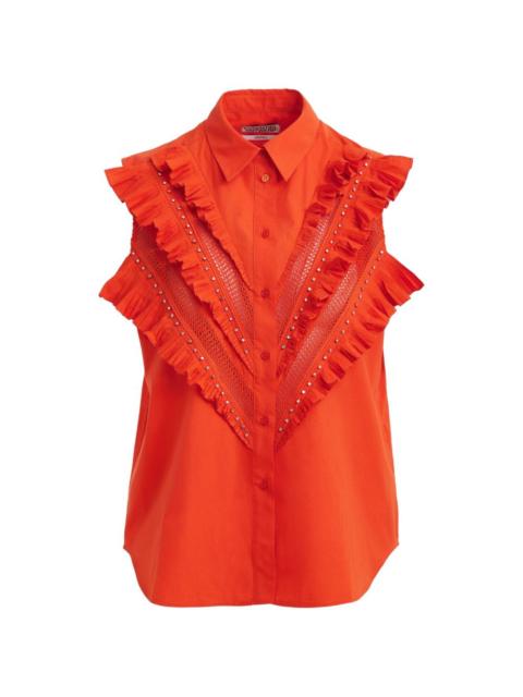 ESSENTIEL ANTWERP ruffled eyelet shirt