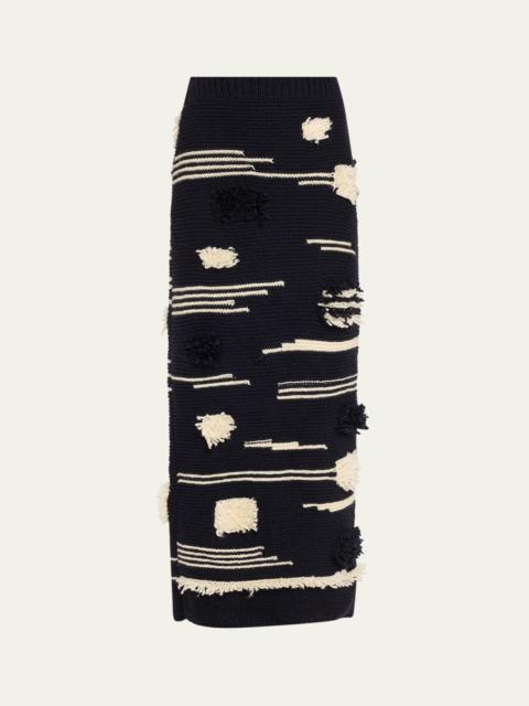 ZANKOV Afra Pencil Maxi Wool Skirt