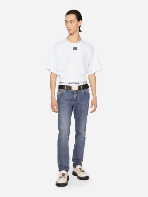 Dolce & Gabbana Mid blue wash slim-fit stretch jeans