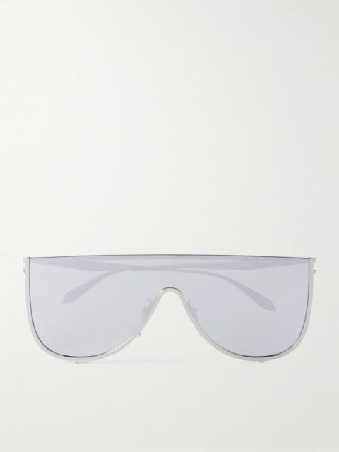 Alaïa Mask Large D-frame Silver-tone Sunglasses
