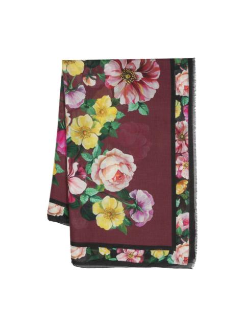 floral-print georgette scarf