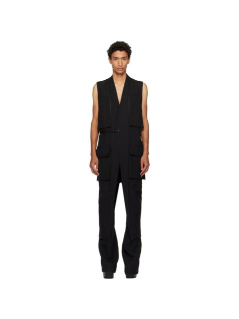 Rick Owens Black Tower Long Lab Cargo Vest