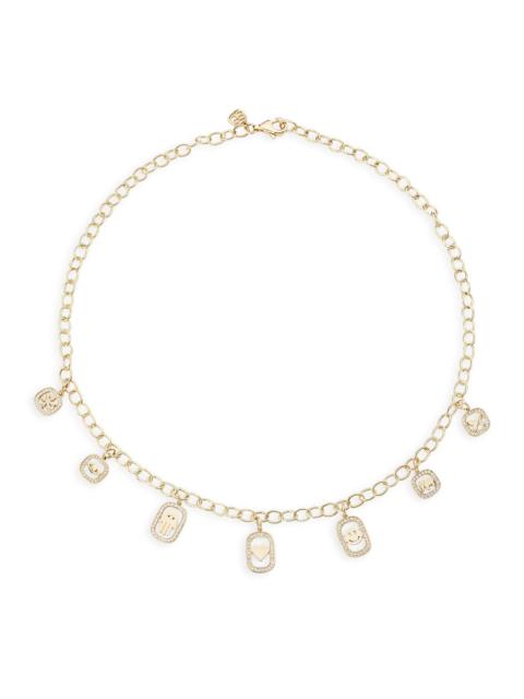SYDNEY EVAN Women's Small Open Icon 14K Gold & Diamond Charm Necklace - Gold