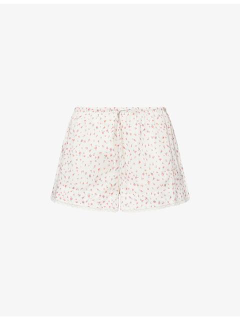 DAMSON MADDER. Harrietta Floral-Print Cotton Shorts