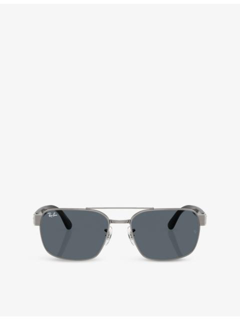 Ray-Ban RB3751 Square-Frame Metal Sunglasses