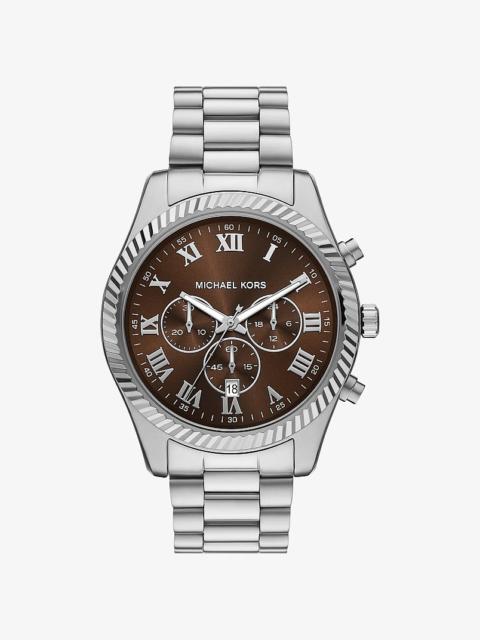 MICHAEL KORS Oversized Lexington Silver-Tone Watch