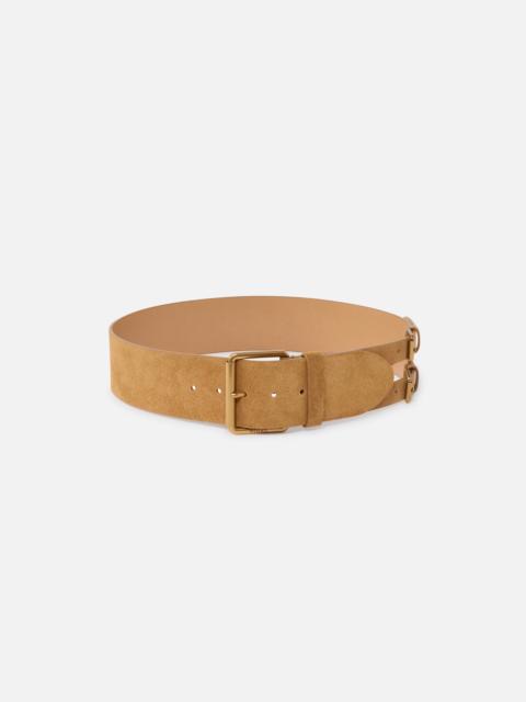 PINKO SPLIT LEATHER BELT WITH STRAPS, 6 CM