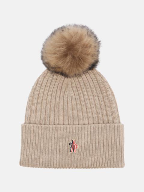 Moncler Shearling-trimmed cashmere beanie