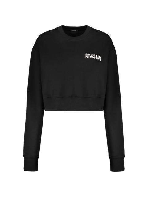 Balmain cropped logo sweatshirt
