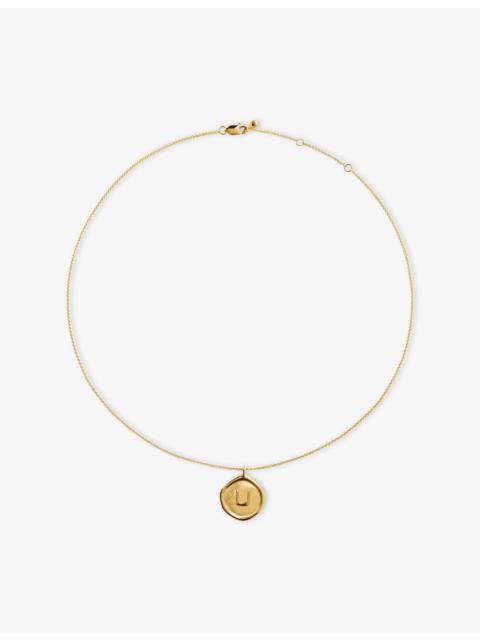 MONICA VINADER Initial U Stamp 18ct Yellow Gold Vermeil Chain Necklace