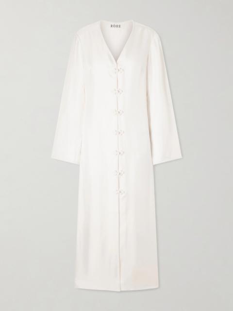 RÓHE Mandarin Silk-satin Maxi Dress