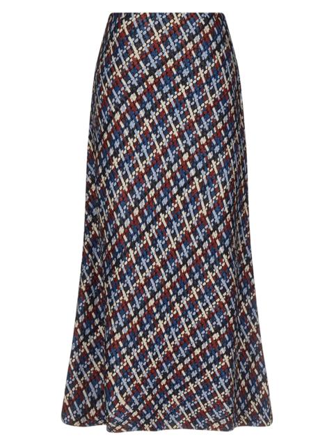 TWP Women's Woven Leather A-Line Midi-Skirt - Blue Multi