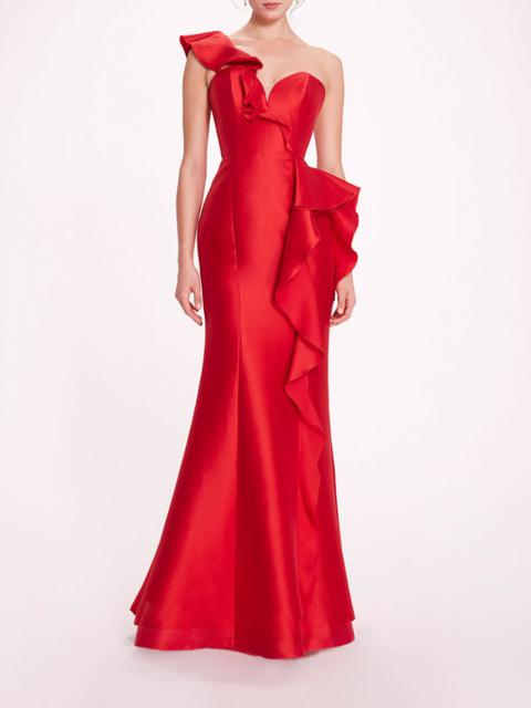 Marchesa SILK MIKADO GOWN