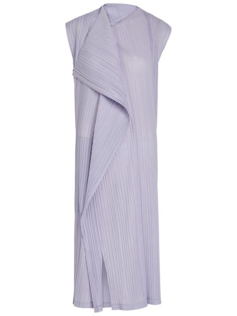 Pleats Please Issey Miyake Pleats Please Issey Miyake Pleated Draped Woven Midi Dress