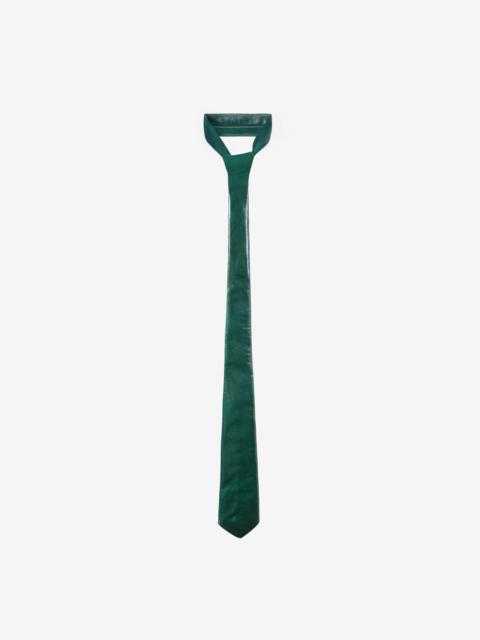 The Frankie Shop Sira Faux Leather Crackled Tie - Bottle Green