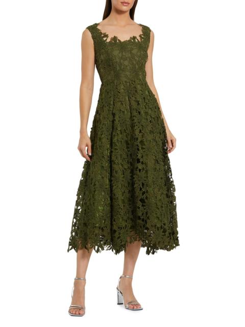 MAC DUGGAL Women's Lace A-Line Midi-Dress - Army Green