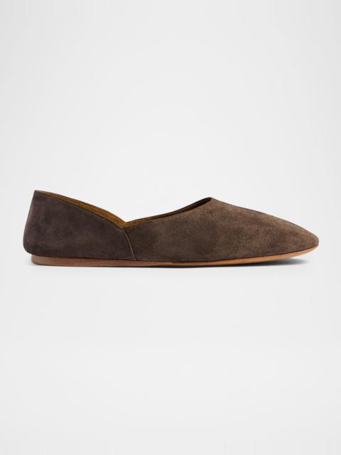 KHAITE Jane Suede Ballerina Flats
