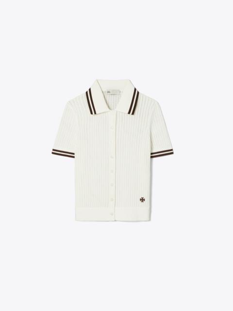 TORY BURCH Pointelle Cotton Cardigan