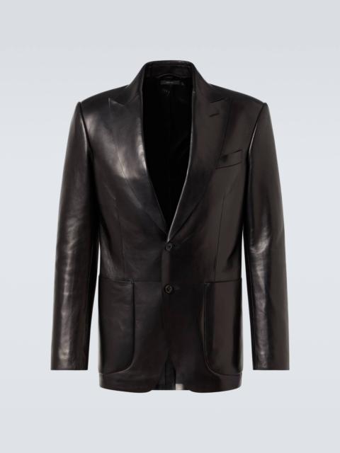 TOM FORD Single-breasted leather blazer