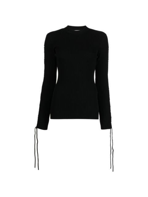 Off-White lace-detail ribbed top
