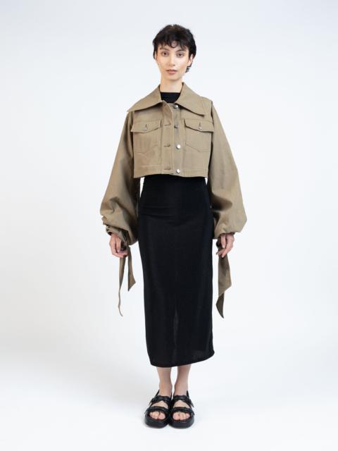 Elleme Denim Jacket with Maxi Sleeves/Khaki