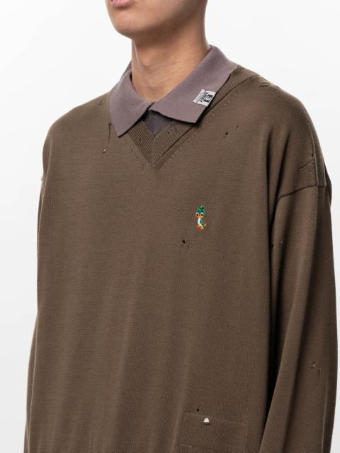 Maison MIHARAYASUHIRO Triple Layered Knit Polo Sweater