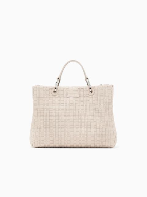 EMPORIO ARMANI MYEA MEDIUM SHOPPER BAG IN WOVEN NYLON
