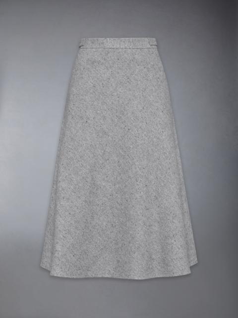Thom Browne Light Weight Irish Donegal Tweed Midi A-line Side Tab Skirt