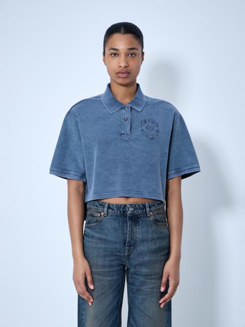 Alexander Wang Cropped Piqué Polo T-Shirt