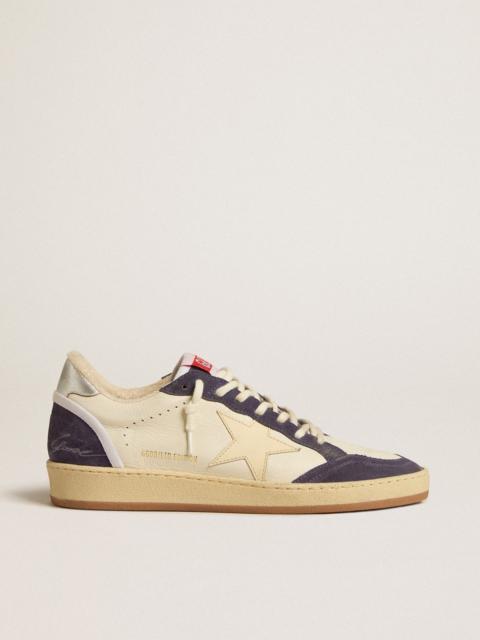 Ball Star LTD in nappa leather and suede with cream star and silver heel tab