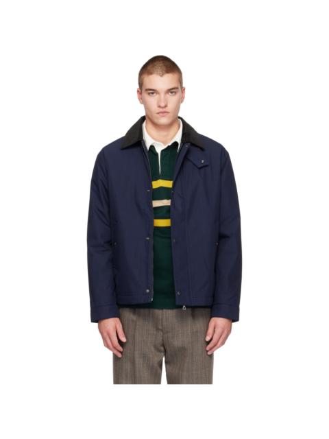 LACOSTE Navy Cotton Corduroy Collar Jacket