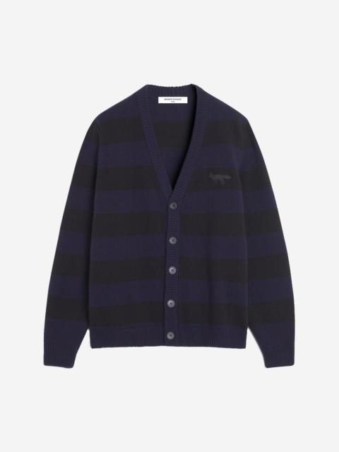 Maison Kitsuné FESTIVE PROFILE FOX PATCH STRIPPED CARDIGAN