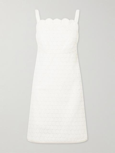 Valentino Mossi Broderie Anglaise Cotton Mini Dress
