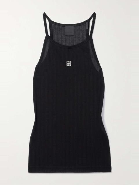 Givenchy Embellished ribbed cotton tank
