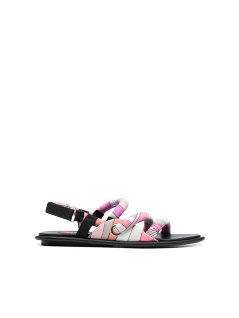 Marmo-print flat sandals