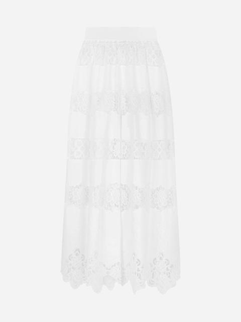 Culottes with openwork embroidery