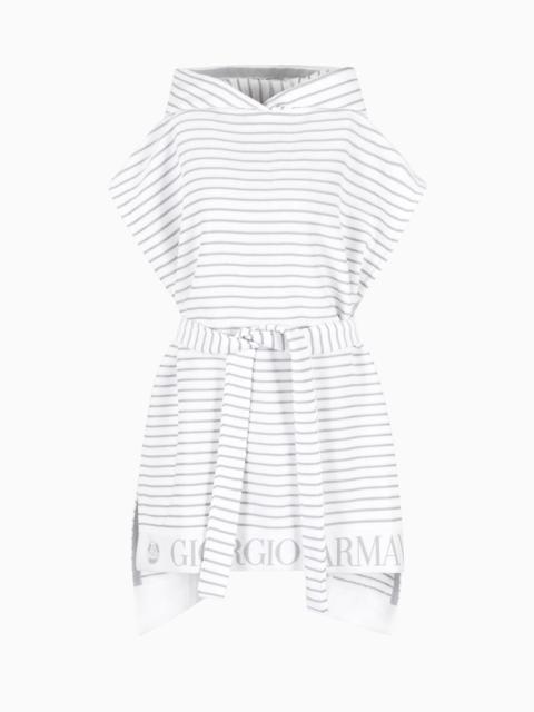 GIORGIO ARMANI Cotton terry hooded poncho