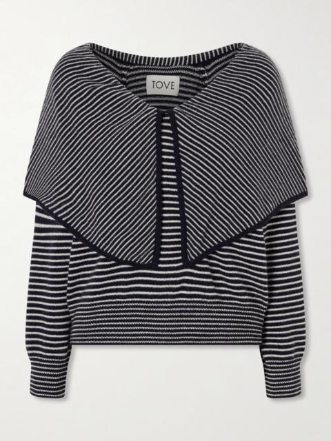TOVE Maia tiered striped cashmere sweater Multi