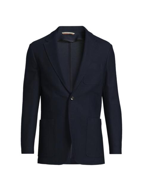Canali Men's Textured Jersey Wool Jacket - Dark Blue