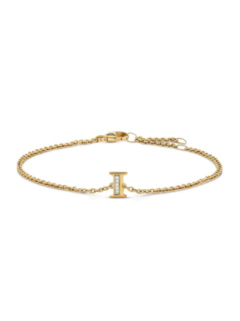 DAVID YURMAN Women's Petite Pavé Initial Chain Bracelet in 18K Yellow Gold - Initial I