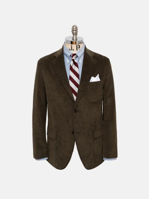 J. PRESS OLIVE NARROW WALE CORDUROY SPORT COAT - TRIM FIT