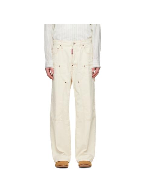 DSQUARED2 Off-White Baggy Carpenter Trousers