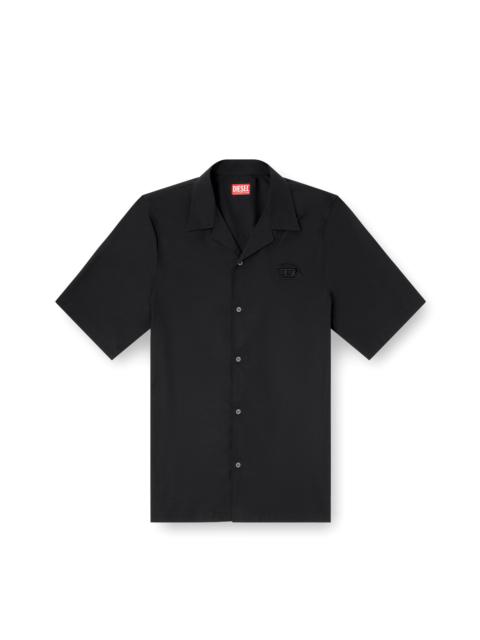 Diesel STRETCH POPLIN SHIRT WITH OVAL D EMBROIDERY