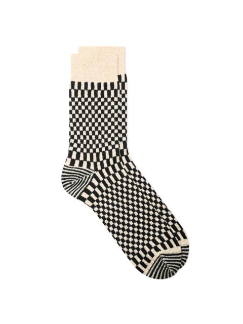 ROTOTO® RoToTo Checkerboard Pattern Sock