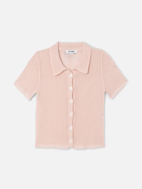 RE/DONE Amelia Cashmere Polo - Pink Salt