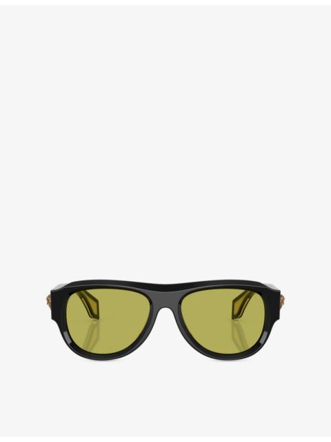 VERSACE VE4518U Pilot-Frame Acetate Sunglasses